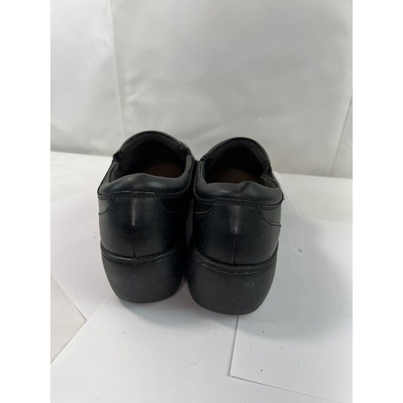 Clarks Channing Essa Womens Sz8.5 Black Leather Loafer Clog Comfort Slip On Shoe - Picture 3 of 8